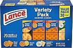 20-Pack 1.4-Oz Lance Sandwich Crackers (Variety Pack) $4.52