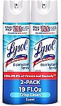 2-Pack 19-Oz Lysol Disinfectant Spray (Crisp Linen) $8