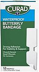 12-pack CURAD Butterfly Closure Waterproof Adhesive Bandages $1.72