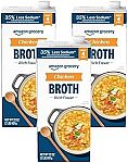 3-pack 32 Oz Amazon Fresh, 35% Less Sodium Chicken Broth $3.56