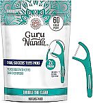 60 Count GuruNanda Dual Slickers Double Threaded Dyneema Dental Floss $1.38