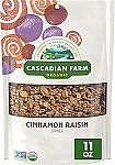 11 Oz Cascadian Farm Organic Granola, Cinnamon Raisin Cereal $3.20