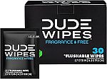 30-ct DUDE Wipes On-The-Go Unscented Travel Wipes $3