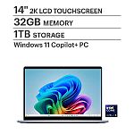 Dell Plus Copilot+ Laptop (14" 2K 2-in-1 Touchscreen, Ultra 9 288V, 32GB, 1TB) $645 (Open Box - Excellent)
