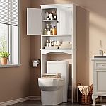 Freestanding Over The Toilet bathroom storage with Adjustable Shelf $67 and more