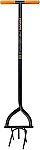 Fiskars 40" Steel Tiller, Long Handle Hand Tiller for Gardening $17.88