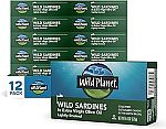 Pack of 12 Wild Planet Wild Sardines in Extra Virgin Olive Oil 4.4oz $26.90