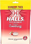 70 Count HALLS Throat Soothing Creamy Strawberry Throat Drops $3