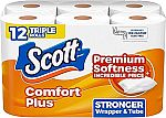 12-Count Scott ComfortPlus 1-Ply Triple Rolls Toilet Paper $5.40