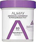 80 Count Almay Makeup Remover Pads $2.19