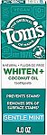 4 Oz Tom's of Maine Whiten Plus Coconut Oil Fluoride Free Toothpaste $2.69