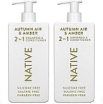 2-Ct 16.5-Oz Native 2-in-1 Shampoo & Conditioner $10