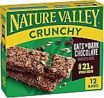 12 Count Nature Valley Crunchy Granola Bars, Oats 'n Dark Chocolate $2