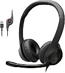 Logitech H390 Headphones with Noise-Cancelling Microphone $16
