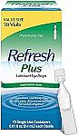 70 × 0.01-oz Refresh Plus Lubricant Eye Drops For Dry Eyes Single-Use Containers $8