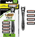 BIC Flex 4 Refillable Razors 1 Handle and 4 Cartridges $3.58