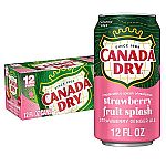 12-Pk 12-Oz Canada Dry Fruit Splash Strawberry Ginger Ale $5 and more