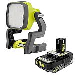 RYOBI ONE+ 18V Hybrid LED Work Light with 2.0 Ah HIGH PERFORMANCE Battery $50 + FS