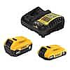 DeWALT 20V Max Lithium Ion 5.0Ah + 2.0Ah Battery/Charger Kit $80 