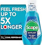 1L Crest Scope Outlast Mouthwash, Long Lasting Peppermint $3.74