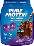 1.75-Lb Pure Protein 100% Whey Protein Powder (Rich Chocolate) $11.30