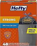 48-Ct 33-Gal Hefty Strong Extra Large Trash Bags $11