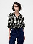 Gap - Extra 50% Off Sale or Extra 20% Off Plaid Tie-Waist Top $12 and more