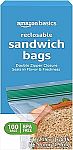 100-Count Amazon Basics Reclosable Sandwich Double Zipper Storage Bags $2