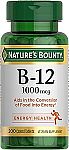 200-Count Nature's Bounty Vitamin B12 1000 mcg Supplements $3