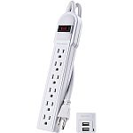 CyberPower 6-Outlet Surge Protector with 2 USB-A Ports $6.95 + Free Shipping