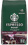 28 Oz Starbucks Medium Roast Ground Coffee (Espresso Roast) $13