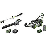 EGO 21" Self Propelled Battery Walk Mower + Cordless String Trimmer And Leaf Blower Combo $749