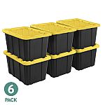 6-Pack 27-Gallon Sterilite Large Storage Bin w/ Snap-On Lid $48