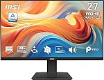 msi PRO MP273Q E14 27" QHD Monitor $117