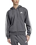 adidas Men's Regular-Fit 3-Stripes Full-Zip Fleece Hoodie $19.46