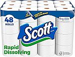 48 Rolls Scott Rapid-Dissolving Toilet Paper $19