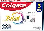 2 x 3-pack 5.1 ounce Colgate Total Active Prevention Deep Clean Toothpaste $11.10