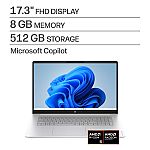 HP OmniBook 3 17.3” FHD Laptop (Ryzen 5 40 8GB 512GB) $449.99