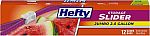 24 Count 2.5 Gallon Hefty Slider Jumbo Storage Bags $5.90