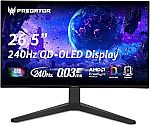 Acer Predator 26.5" WQHD QD-OLED FreeSync 240Hz 0.03ms Gaming Monitor $314.99
