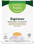 50-Ct Amazon Fresh Espresso Medium Roast Aluminum Capsules $6.80