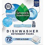 72-ct Seventh Generation Dishwasher Detergent Packs 3 for $24.44
