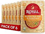 6-Pack Royal Mexican Street Corn Basmati Rice - Ready to Heat Rice - 8.5 oz Microwavable Pouch $8.09
