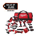 Milwaukee M18 18-Volt Lithium-Ion Cordless Combo Kit (9-Tool) with (2) Batteries, Charger, and Tool Bag $649
