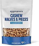 16 Oz Amazon Grocery, Cashew Halves & Pieces, Roasted & Salted $4.66