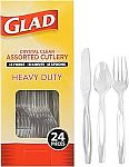 24 Pieces Glad Clear Disposable Cutlery Set $2.20