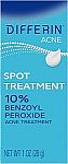 1oz Differin Acne Spot Treatment with 10% Benzoyl Peroxide $1.61