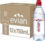 12-Pack 750ml evian Natural Spring Water $12.34