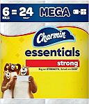 6 Count Charmin Essentials Strong Toilet Paper Mega Rolls $3.73