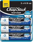 3-Count ChapStick Lip Balm Tubes, SPF 15 and Skin Protectant $2